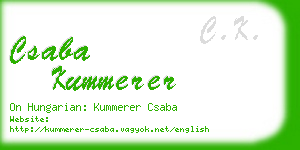 csaba kummerer business card